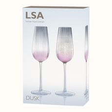 Набор из 2 бокалов-флейт для шампанского Dusk 250 мл розовый-серый, LSA International, фото , изображение 5