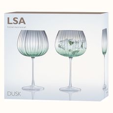 Набор из 2 круглых бокалов Dusk 650 мл зелёный-серый, LSA International, фото , изображение 5