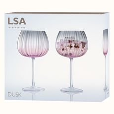 Набор из 2 круглых бокалов Dusk 650 мл розовый-серый, LSA International, фото , изображение 6