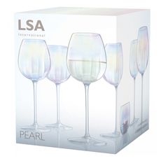 Набор из 4 бокалов для белого вина Pearl 325 мл, LSA International, фото , изображение 5