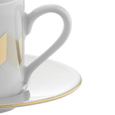 Набор из 4 чашек для чая с блюдцами Signature Chevron 250 мл, золото, LSA International, фото , изображение 8
