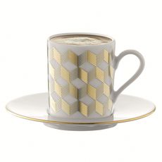 Набор из 4 чашек для кофе с блюдцами Signature Chevron, золото, LSA International, фото , изображение 7