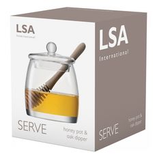 Банка для мёда с деревянной ложкой Serve 12.5 см, LSA International, фото , изображение 5