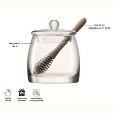 Банка для мёда с деревянной ложкой Serve 12.5 см, LSA International, фото , изображение 6