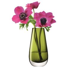 Ваза в форме бутона Flower Colour 14 см зелёная, LSA International, фото , изображение 6