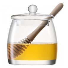 Банка для мёда с деревянной ложкой Serve 12.5 см, LSA International, фото , изображение 2