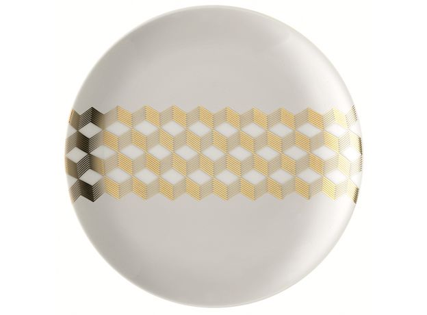 Набор из 4 блюдец Signature Chevron D16cm, золото, LSA International, фото , изображение 7