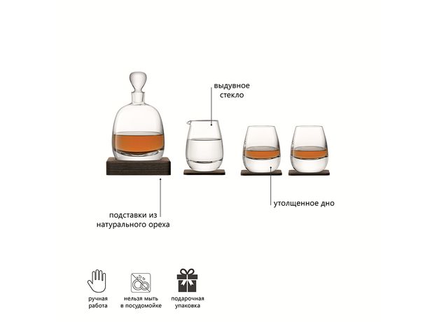 Набор для виски с деревянными подставками Islay Whisky, LSA International, фото , изображение 2