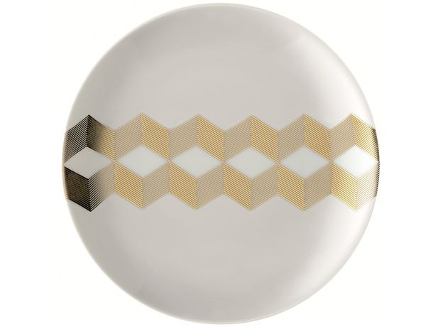 Набор из 4 блюдец Signature Chevron D16cm, золото, LSA International, фото , изображение 5