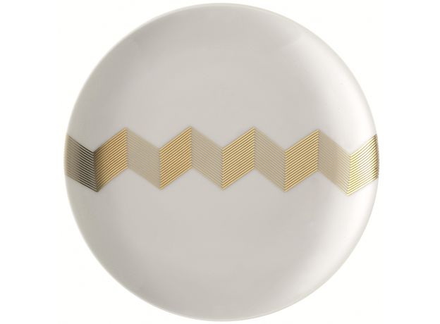 Набор из 4 блюдец Signature Chevron D16cm, золото, LSA International, фото , изображение 4
