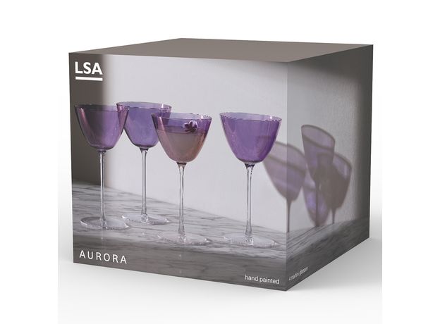 Набор бокалов для мартини Aurora, 195 мл, фиолетовый, 4 шт., LSA International, фото , изображение 7