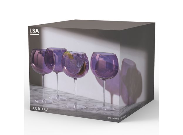 Набор бокалов Aurora, 680 мл, фиолетовый, 4 шт., LSA International, фото , изображение 4