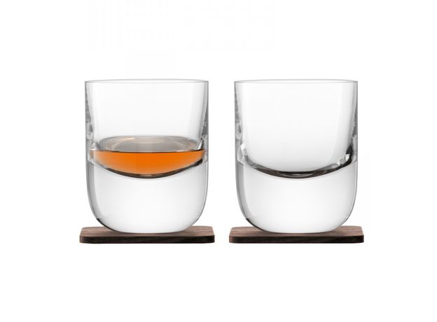 Набор из 2 стаканов Renfrew Whisky с деревянными подставками 270 мл, LSA International, фото 