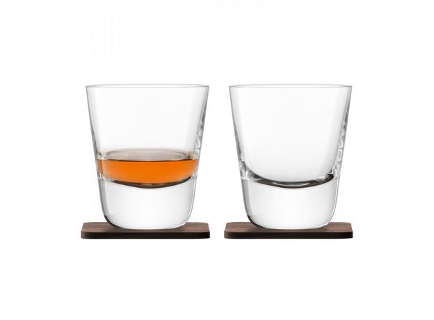 Набор из 2 стаканов Arran Whisky с деревянными подставками 250 мл, LSA International, фото 