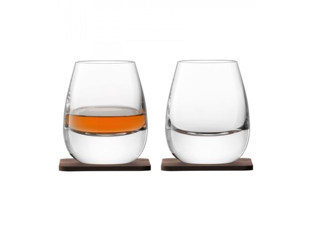 Набор из 2 стаканов Islay Whisky с деревянными подставками 250 мл, LSA International, фото 