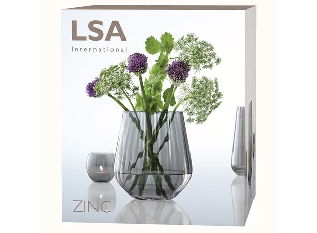 Ваза Zinc 16см серая, LSA International, фото , изображение 5