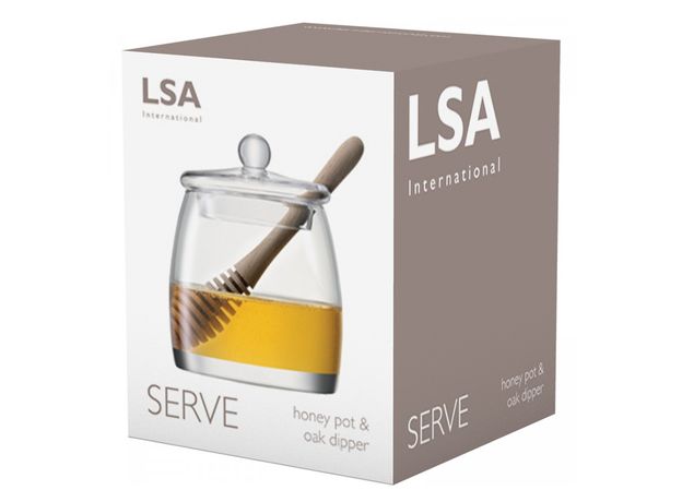 Банка для мёда с деревянной ложкой Serve 12.5 см, LSA International, фото , изображение 5