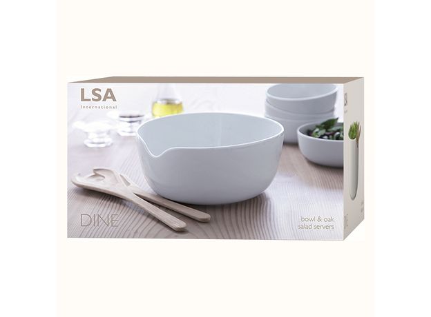 Блюдо глубокое Dine с деревянными приборами D24 см, LSA International, фото , изображение 4