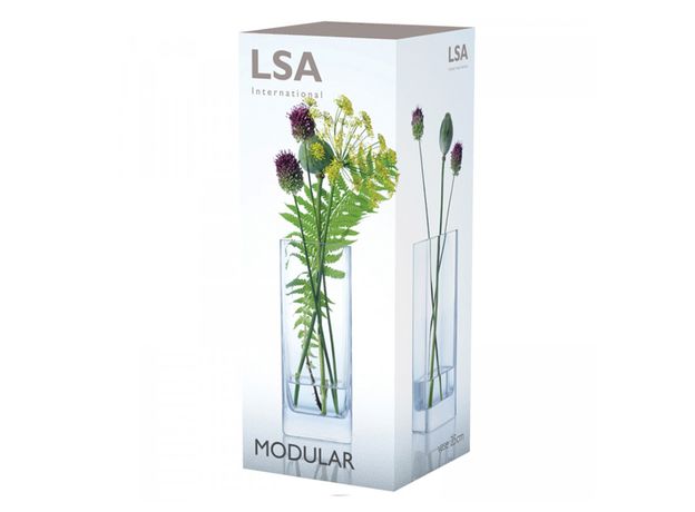 Ваза прямоугольная Modular 25 см, LSA International, фото , изображение 5